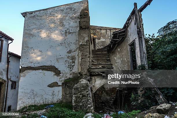 Streetscape in the Turkish-occupied northern part of Cyprus in the old town of Nicosia, on 18th November 2014. Everything is still as in 1974.