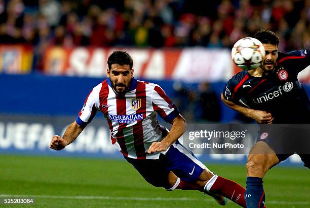 Atletico de Madrid's Spanish midfielder Raul Garcia during the Champions League 2014/15 match between Atletico de Madrid and Olympiacos, at Vicente...