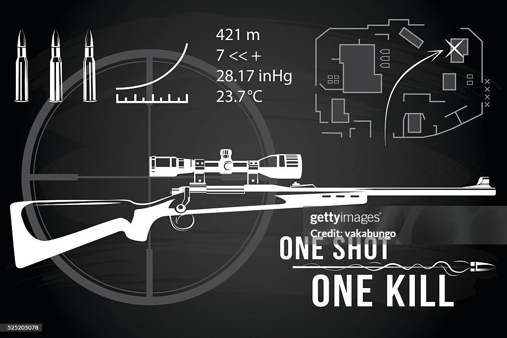 Tactical Map Shot Example Set Of Firearms Sniper Rifles Tactical Map High-Res Vector Graphic ...