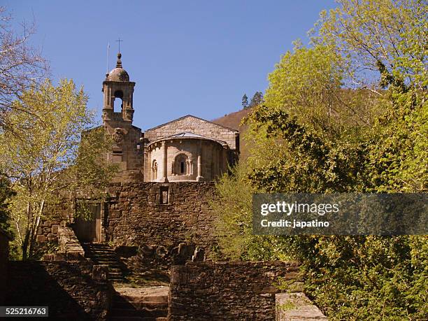 monastery caaveiro - abbey monastery stock pictures, royalty-free photos & images