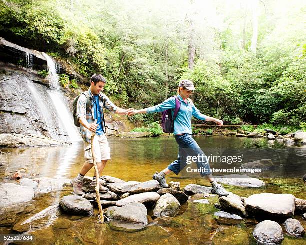 couple hiking - north carolina stock pictures, royalty-free photos & images