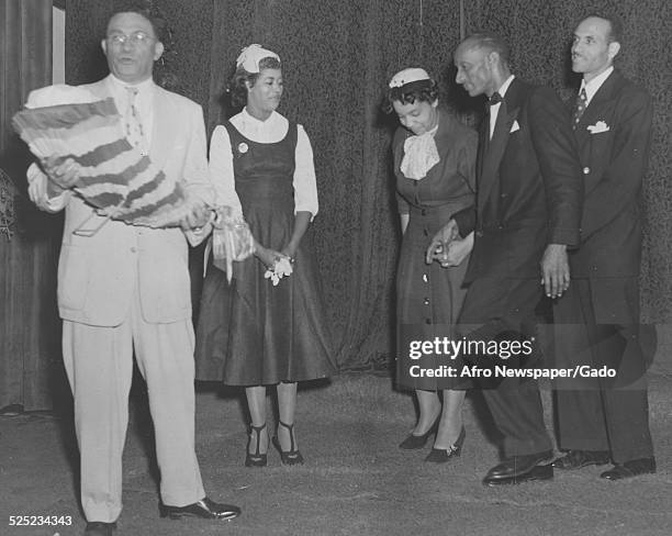 African-American Christian evangelist, faith healer, television personality and entrepreneur Lightfoot Solomon Michaux, 1958.