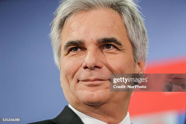 Austrian Federal Chancellor Werner Faymann attends a book presentation of 'So kann Europa gelingen' on December 1, 2014 in Berlin, Germany.