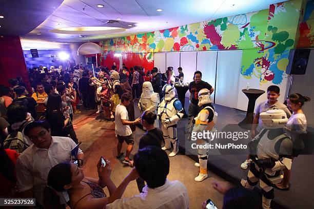 Pasay City, Philippines - Star Wars fans interact with Star Wars characters during the Star Wars celebration in Pasay City, Philippines on April 16,...