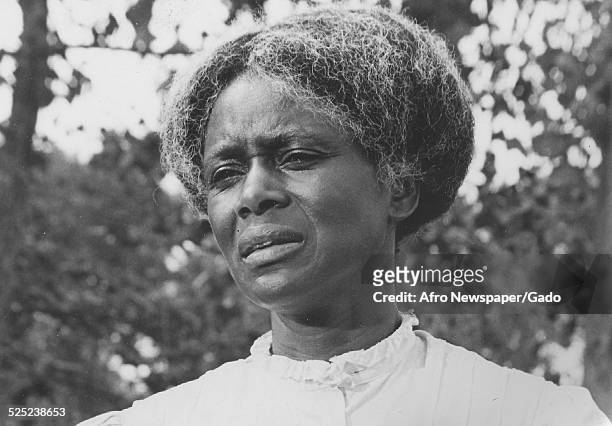 African-American actress Cicely Tyson playing a former slave in the film The Autobiography of Miss Jane Pittman, 1973.