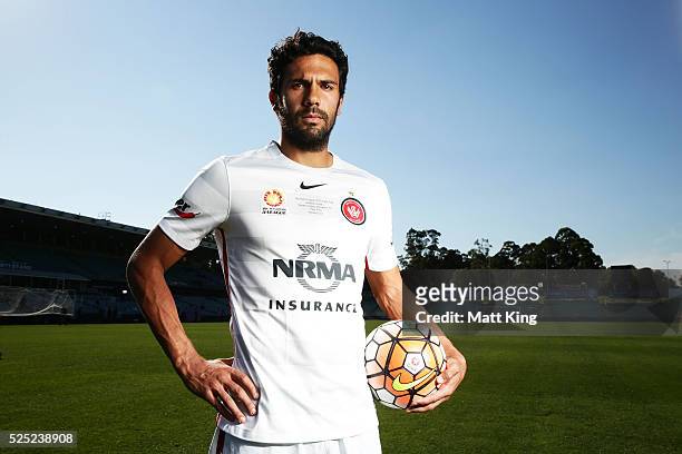 Nikolai Topor-Stanley of the Wanderers poses during a Western Sydney Wanderers A-League media session at Pirtek Stadium on April 28, 2016 in Sydney,...