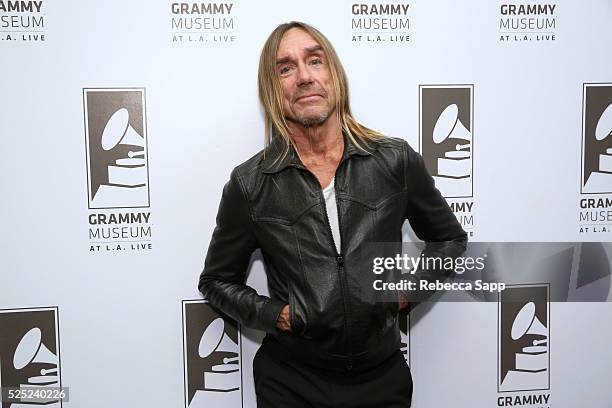 Iggy Pop attends A Conversation With Iggy Pop And Josh Homme at The GRAMMY Museum on April 27, 2016 in Los Angeles, California.