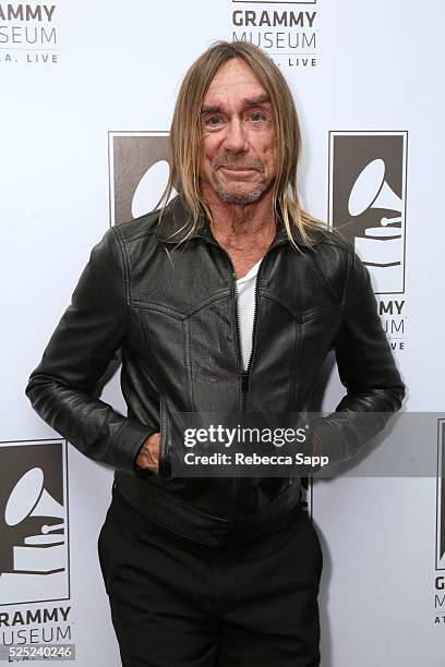 Iggy Pop attends A Conversation With Iggy Pop And Josh Homme at The GRAMMY Museum on April 27, 2016 in Los Angeles, California.