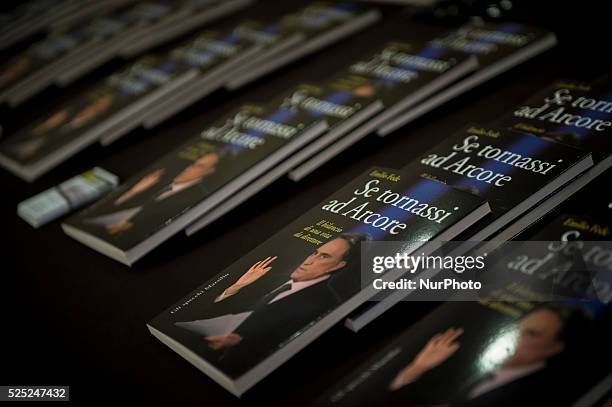 Emilio Fede, Italian writer and journalist, presents his latest book - Se tornassi ad Arcore - in Rome on September 23, 2015.