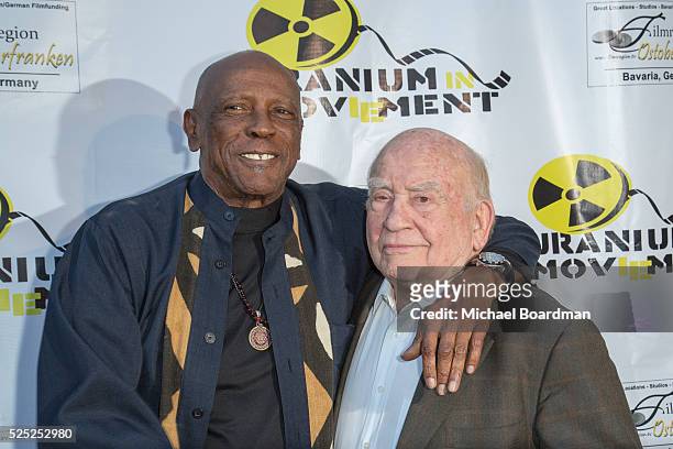 Actor Louis Gossett Jr.. And Ed Asner attend "The Man Who Saved The World" premiere during the Atomic Age Cinema Fest at Raleigh Studios on April 27,...