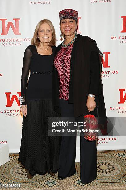 Gloria Steinem and Ambassador Qubilah Shabazz attend Ms. Foundation For Women 2016 Gloria Awards Gala at The Pierre Hotel on April 27, 2016 in New...