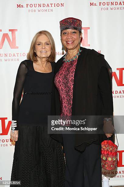 Gloria Steinem and Ambassador Qubilah Shabazz attend Ms. Foundation For Women 2016 Gloria Awards Gala at The Pierre Hotel on April 27, 2016 in New...