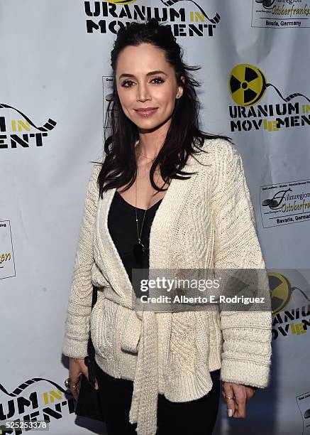 Actress Eliza Dushku attends the Atomic Age Cinema Fest Premiere of "The Man Who Saved The World" at Raleigh Studios on April 27, 2016 in Los...