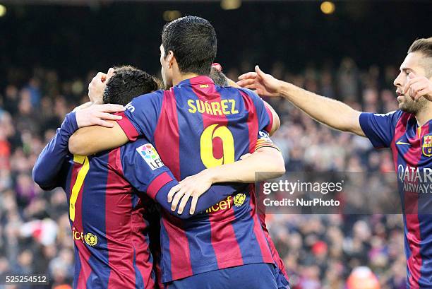 De diciembre- SPAIN: Luis Suarez goal celebration in the match between FC Barcelona and Cordoba CF, for the week 16 of the spanish Liga BBVA match,...