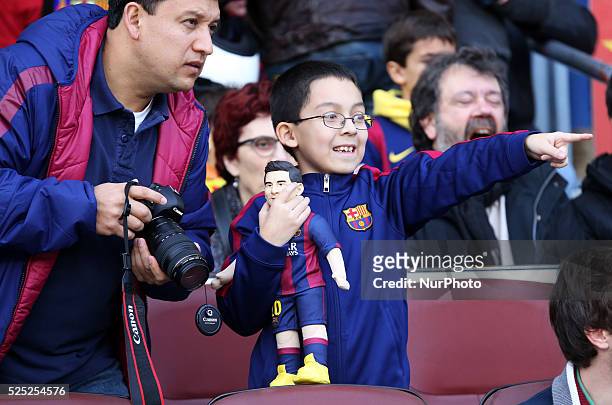 De diciembre- SPAIN: supporter with Messi toy in the match between FC Barcelona and Cordoba CF, for the week 16 of the spanish Liga BBVA match,...