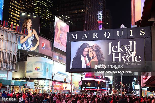 Theatre Marquee for the Broadway Opening Night Performance of 'Jekyll & Hyde The Musical' starring Constantine Maroulis & Deborah Cox at the Marquis...