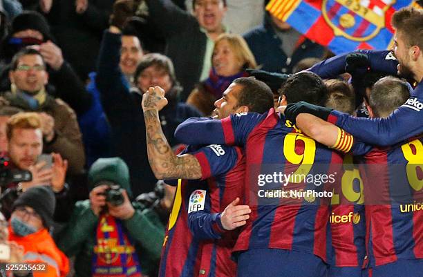 Febrero- SPAIN: Leo Messi goal celebration in the match beetween FC Barcelona and Vllarreal, fot the week 21 of the sanish league, played at the Camp...