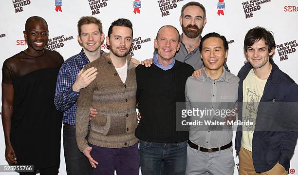 Donald C. Shorter Jr., Rory O'Malley, Chad Ryan, David Drake, Aaron Tone, B.D. Wong, and Wesley Taylor attending the Meet & Greet the cast of the...