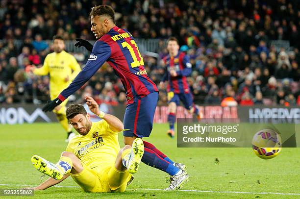 Febrero- SPAIN: Neymar Jr. In the match beetween FC Barcelona and Vllarreal, fot the week 21 of the sanish league, played at the Camp Nou, february...