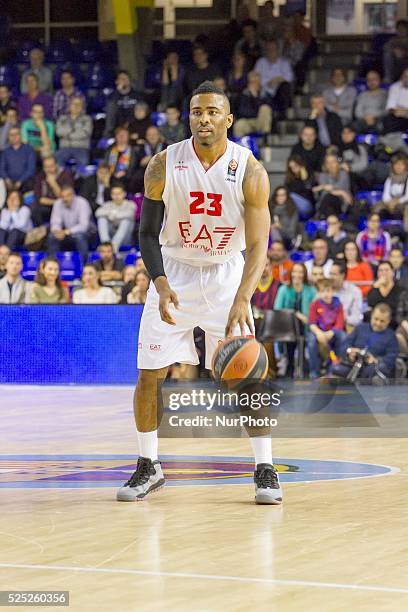 Keith Langford in the match of top16 Euroliga between FC Barcelona and EA7 Emporio Armani played at Palau Blaugrana in Barcelona, el 14 de febrero de...