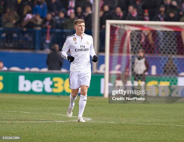 Toni Kross of Real Madrid during the Copa del Rey Round of 16, First Leg match between Club Atletico de Madrid and Real Madrid at Vicente Calderon...