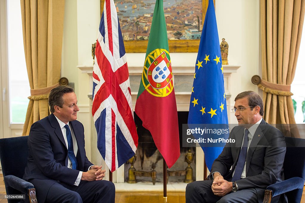 Lisbon: Meeting between the Portuguese PM and his British counterpart, David Cameron
