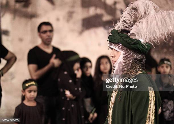 Bahrain , Manama - Shia'a muslims taking a part in the 8th of Muharram which holds the death of AlQassim , AlQassim was the son of the Imam, Hasan...