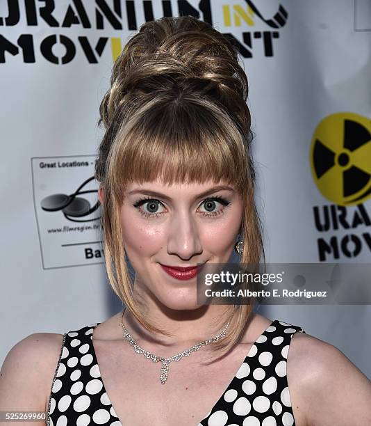 Actress Tara-Nicole Azarian attends the Atomic Age Cinema Fest Premiere of "The Man Who Saved The World" at Raleigh Studios on April 27, 2016 in Los...