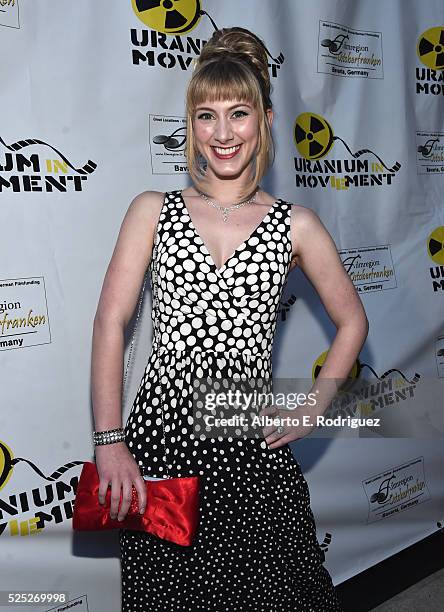 Actress Tara-Nicole Azarian attends the Atomic Age Cinema Fest Premiere of "The Man Who Saved The World" at Raleigh Studios on April 27, 2016 in Los...