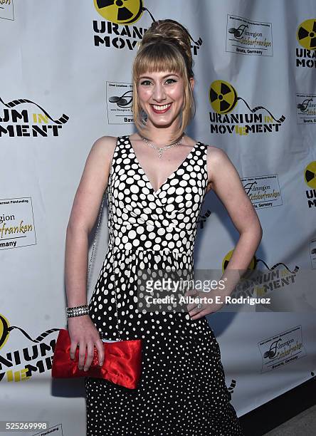 Actress Tara-Nicole Azarian attends the Atomic Age Cinema Fest Premiere of "The Man Who Saved The World" at Raleigh Studios on April 27, 2016 in Los...