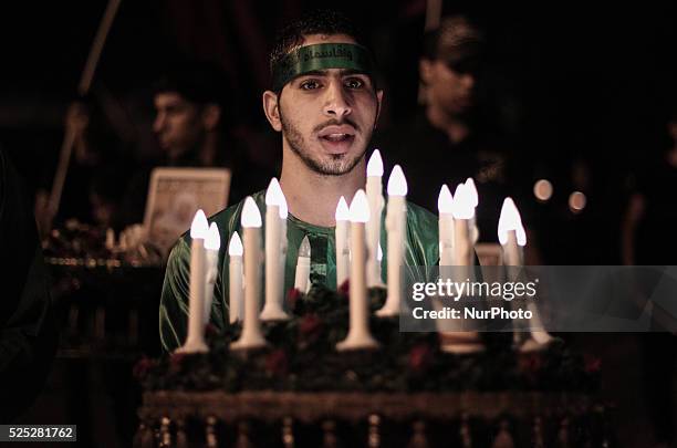 Bahrain , Manama - Shia'a muslims taking a part in the 8th of Muharram which holds the death of AlQassim , AlQassim was the son of the Imam, Hasan...