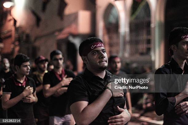Bahrain , Manama - Shia'a muslims taking a part in the 8th of Muharram which holds the death of AlQassim , AlQassim was the son of the Imam, Hasan...