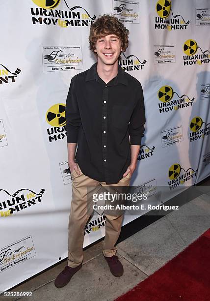 Actor Joey Luthman attends the Atomic Age Cinema Fest Premiere of "The Man Who Saved The World" at Raleigh Studios on April 27, 2016 in Los Angeles,...