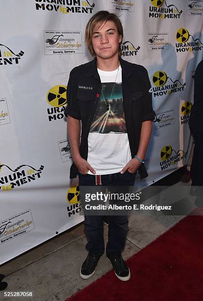 Actor Dominic Kline attends the Atomic Age Cinema Fest Premiere of "The Man Who Saved The World" at Raleigh Studios on April 27, 2016 in Los Angeles,...