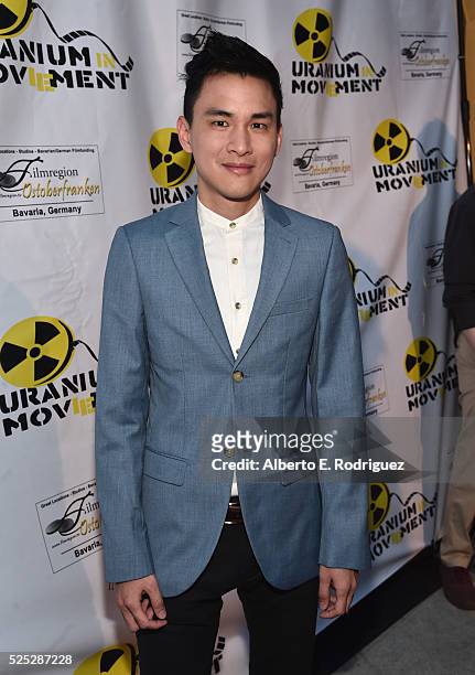 Actor Hank Chen attends the Atomic Age Cinema Fest Premiere of "The Man Who Saved The World" at Raleigh Studios on April 27, 2016 in Los Angeles,...