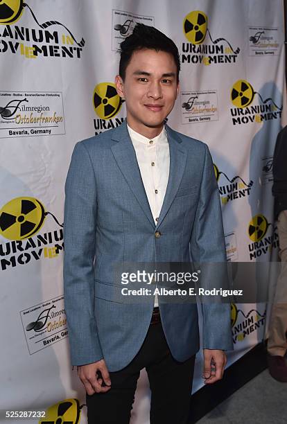 Actor Hank Chen attends the Atomic Age Cinema Fest Premiere of "The Man Who Saved The World" at Raleigh Studios on April 27, 2016 in Los Angeles,...