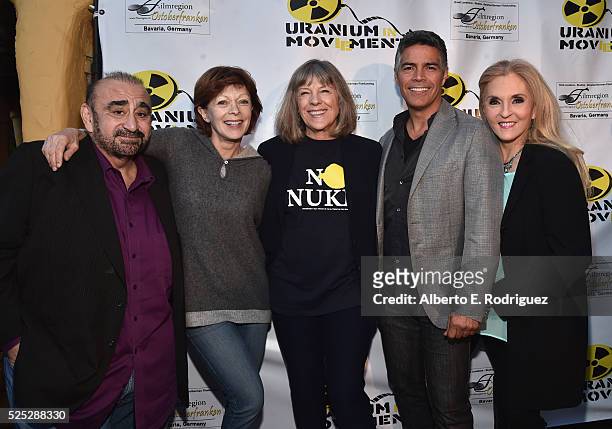 Actors Ken Davitian, Frances Fisher, Mimi Kennedy, Esai Morales and Dr. Estella Sneider attend the Atomic Age Cinema Fest Premiere of "The Man Who...