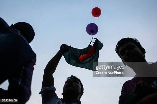 Bangladeshi people are celebrating the victory of Bangladesh Cricket Team at TSC, Dhaka, Bangladesh on 18 February, 2015. Bangladeshi Cricket Team...