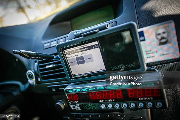 Den Haag, Netherland, on 18th February 2105. An on board taxi computer is seen. Even though taxi drivers are required by law to have one the units in...