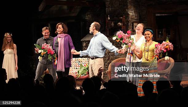 Genevieve Angelson, Billy Magnussen, Sigourney Weaver, David Hyde Pierce, Kristine Nielsen & Shalita Grant during the Broadway Opening Night...