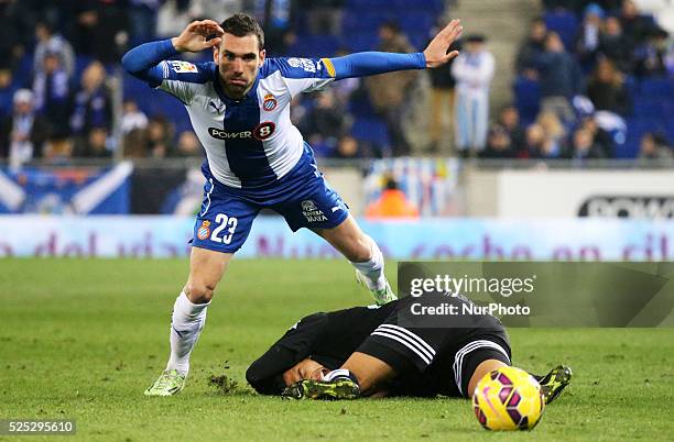 January 17- SPAIN: Cabral and Arbilla in the match between RCD Espanyol and RC Celta, corresponding to the week19 of the spanish Liga BBVA, played in...