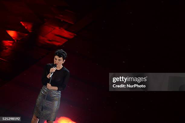 Arisa attend the opening night of the 64rd Sanremo Song Festival at the Ariston Theatre on February 18, 2014 in Sanremo, Italy.