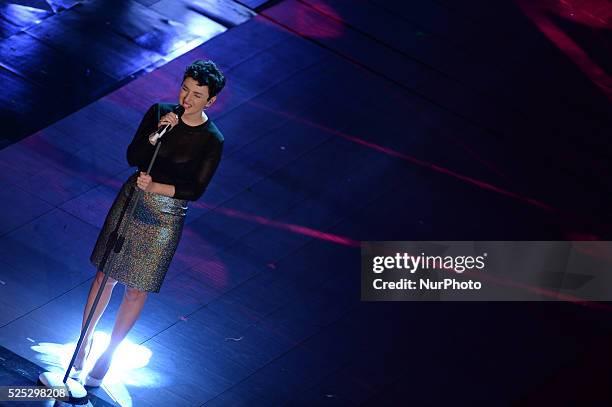 Arisa attend the opening night of the 64rd Sanremo Song Festival at the Ariston Theatre on February 18, 2014 in Sanremo, Italy.