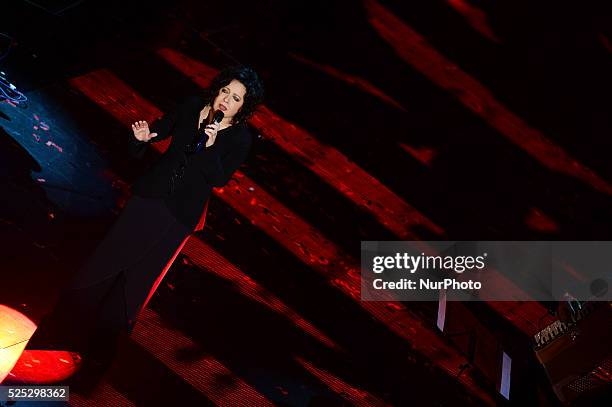 Antonella Ruggiero attend the opening night of the 64rd Sanremo Song Festival at the Ariston Theatre on February 18, 2014 in Sanremo, Italy.