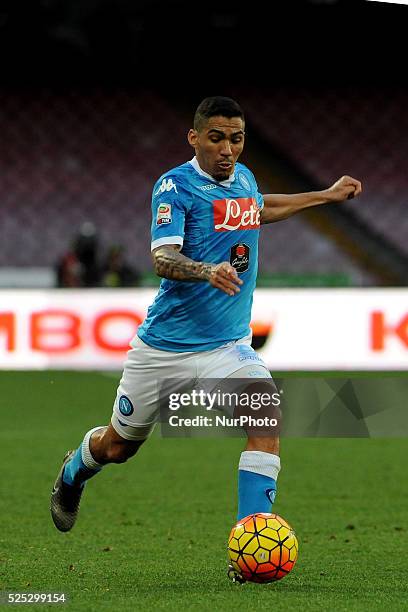 Allan of SSC Napoli during the italian Serie A football match between SSC Napoli and Carpi at San Paolo Stadium on February 07, 2016 in Naples,Italy.
