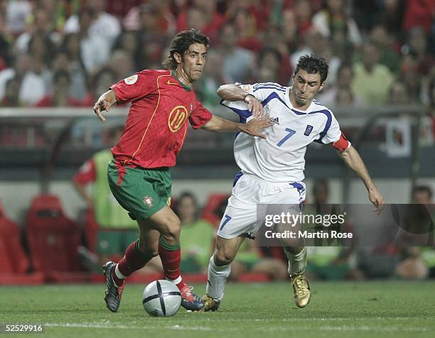 Fussball: Euro 2004 in Portugal, Finale / Spiel 31, Lissabon; Portugal 1; Rui COSTA / POR - Theodoros ZAGORAKIS / GRE 01.07.04.
