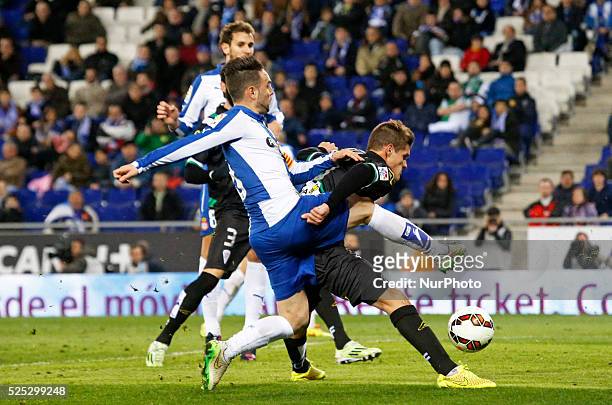 February 27- SPAIN: Luis Garcia and Pantic in the match between RCD Espanyol and Cordoba CF, for week 25 of the spanish Liga BBVA match, played at...
