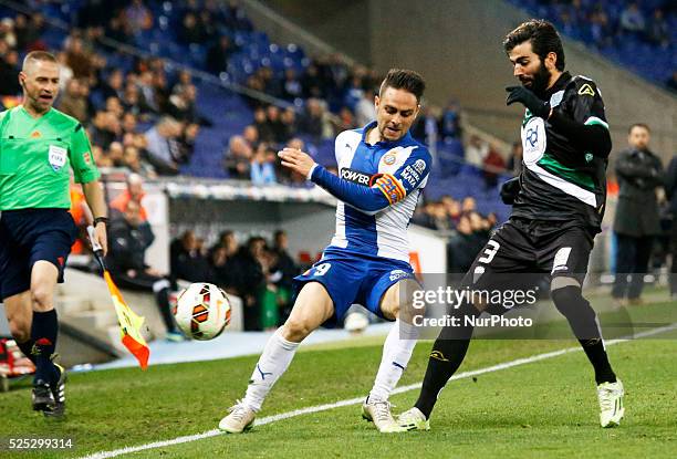 February 27- SPAIN: Sergio Garcia and Crespo in the match between RCD Espanyol and Cordoba CF, for week 25 of the spanish Liga BBVA match, played at...
