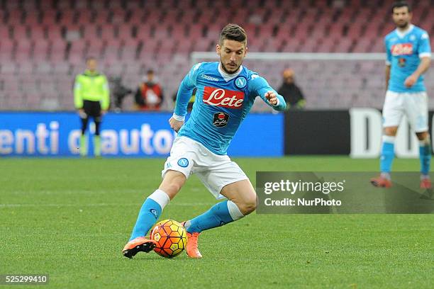 Dries Mertens of SSC Napoli during the italian Serie A football match between SSC Napoli and Carpi at San Paolo Stadium on February 07, 2016 in...