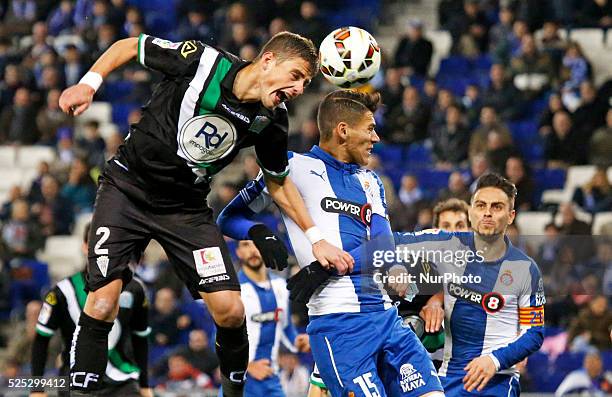 February 27- SPAIN: Pantic, Hector Moreno and Luis Garcia in the match between RCD Espanyol and Cordoba CF, for week 25 of the spanish Liga BBVA...